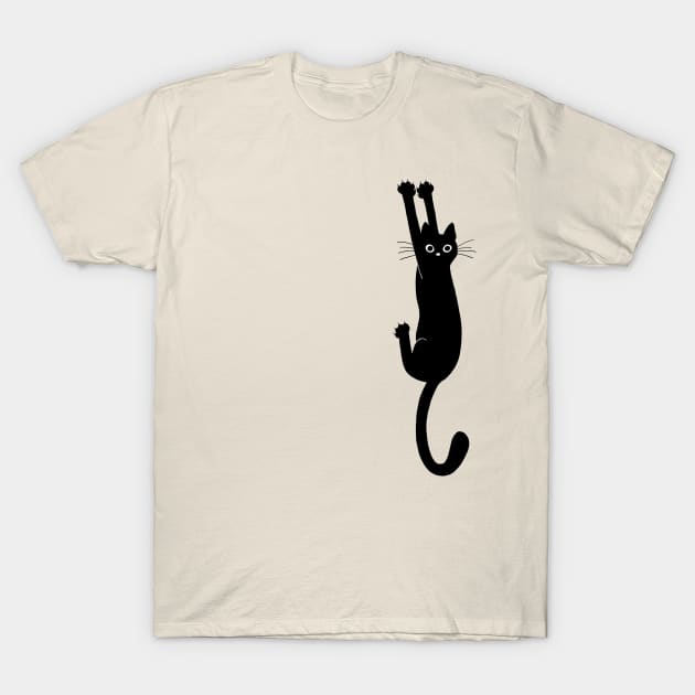 Black Cat Holding T-Shirt by kaulang